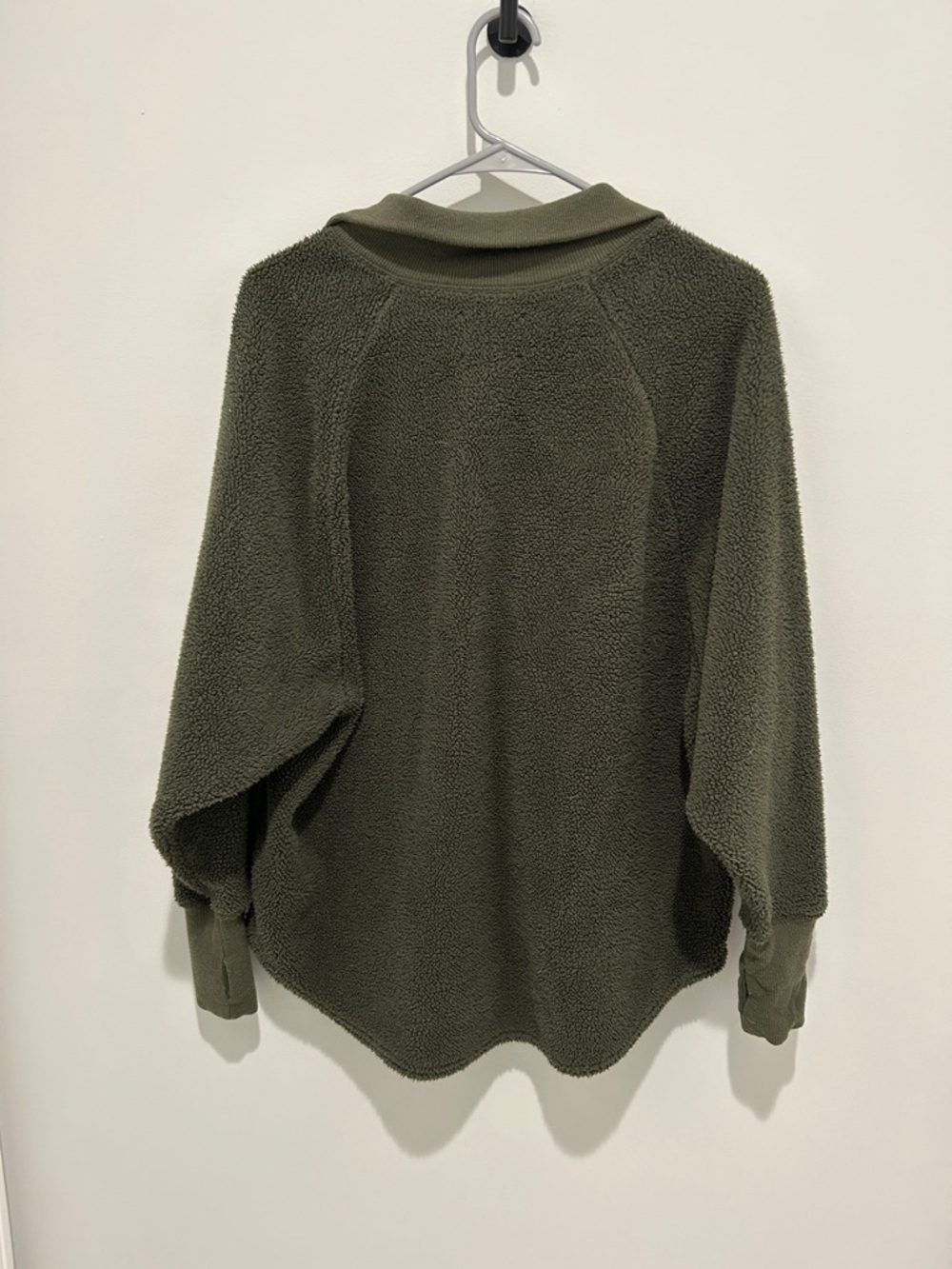 Aerie Cozy Olive Green Half-Zip Oversized Sherpa Pullover Sweater - Picture 5 of 5